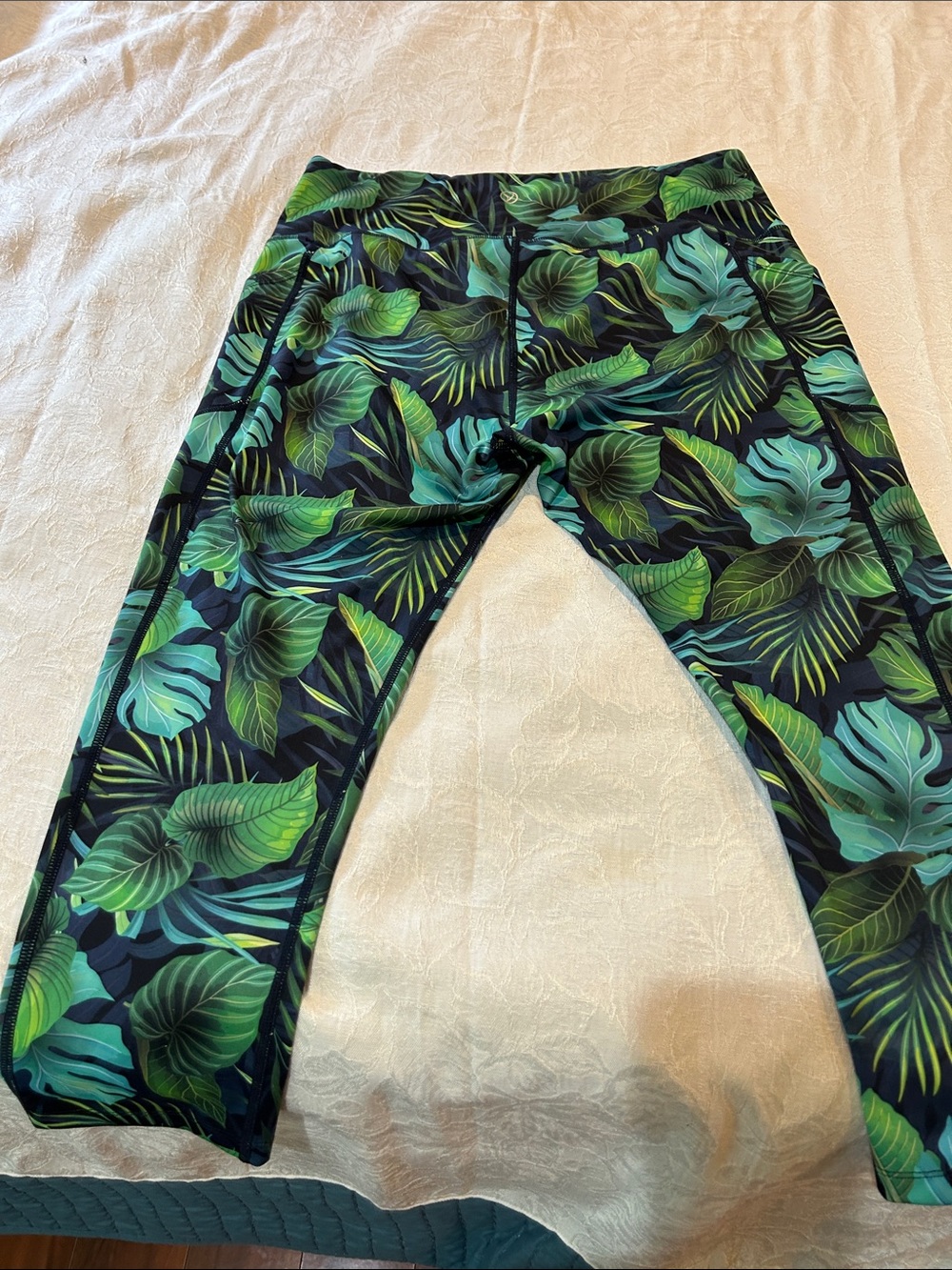 VOGO Athletica Green Leaf Print Track Joggers
